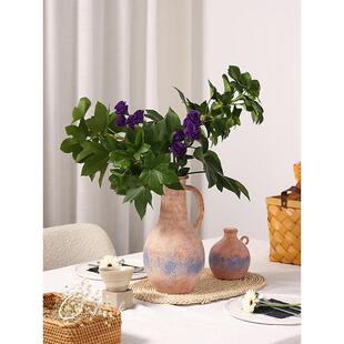 契阔家侘寂风覆古手工粗陶花瓶客厅玄关艺术陶瓷插花器装饰摆饰