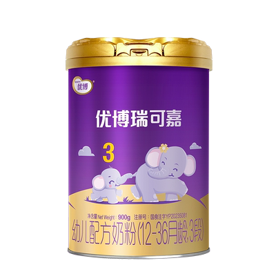 新国标法版圣元优博瑞可嘉婴儿配方奶粉3段(12-36个月龄）900g6罐