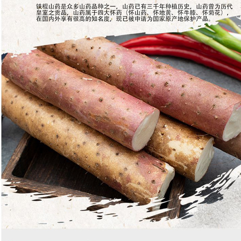 正宗河南焦作铁棍新鲜山药有机垆土怀山药温县铁杆山药淮山粉糯