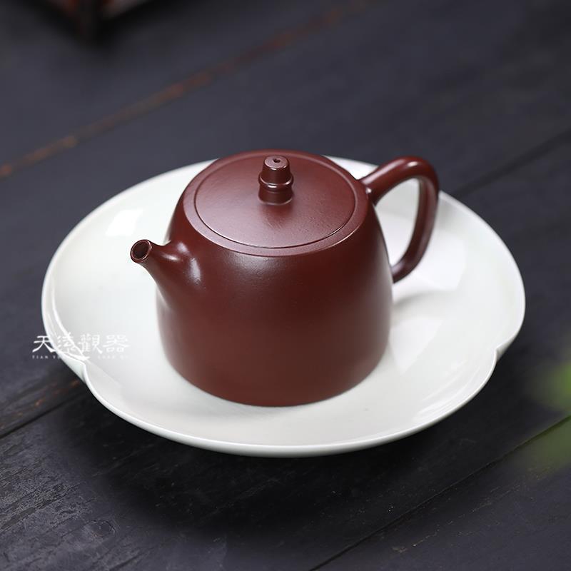 宜兴全纯手工紫砂壶 紫朱泥球孔汉铎壶茶具 家用汉瓦泡茶壶一人用