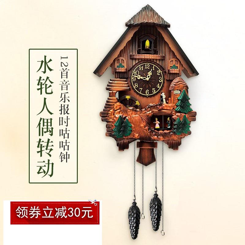 创意时尚布谷鸟挂钟咕咕鸟报时儿童钟表现代简约客厅台湾机芯时钟
