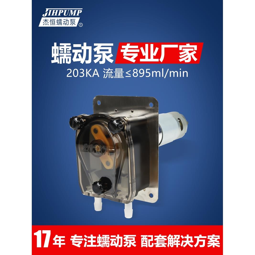 杰恒203KA计量蠕动泵小流量抽水泵小型直流12V 24V清洗机抽糖浆泵