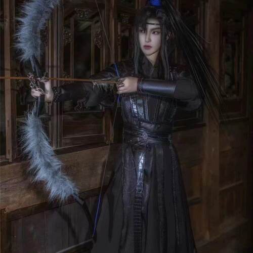 墨燃COS服黑色劲装 武侠风男女古风汉服 黑水贺玄COSPLAY全套服装