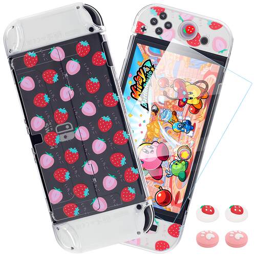 BRHE 任天堂Switch透明草莓保护壳收纳包保护套卡盒NS OLED硬壳