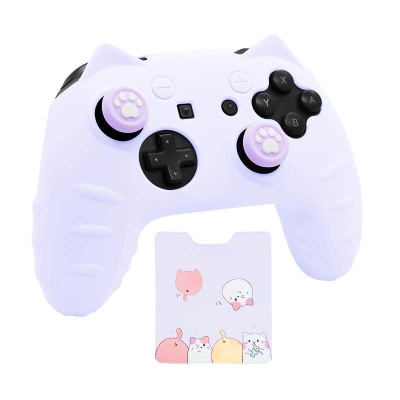 Switch pro手柄保护套猫耳软壳送贴纸游戏配件NsPro硅胶套摇杆帽