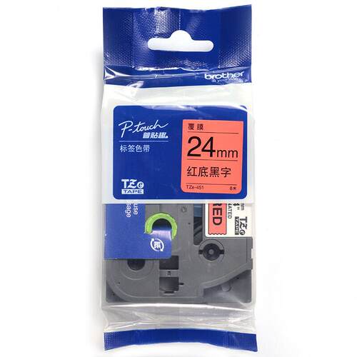 兄弟（brother）TZe-451兄弟TZe-45124mm红底黑字标签色带(适用95