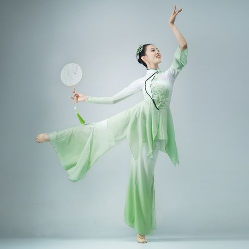 速发胶款古典舞蹈演出服新州秧歌舞蹈服艺考改良表演服扇子舞