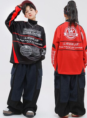 速发舞舞少儿潮服春秋嘻哈o演服潮酷套装男孩hiph表p爵士街演出服