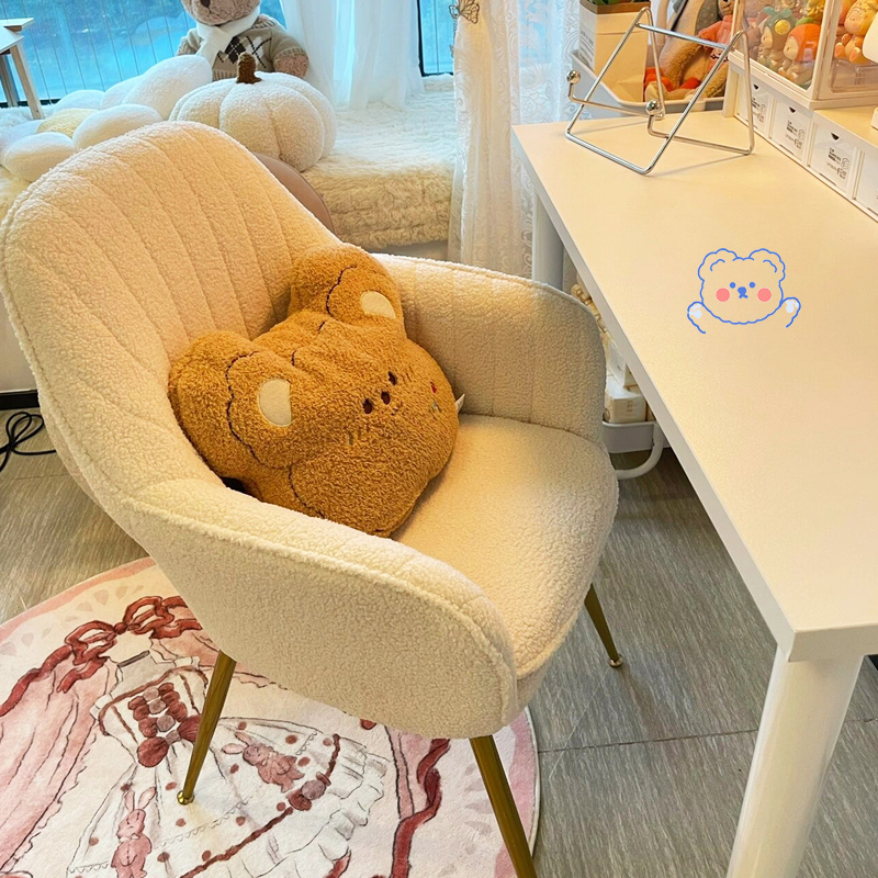 速发轻奢化妆椅家用卧简靠背电美椅子室约脑甲梳妆台凳子