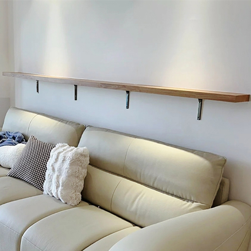 速发实上墙上置物架沙发木方墙壁展示架松木一搁字板客厅墙面装饰