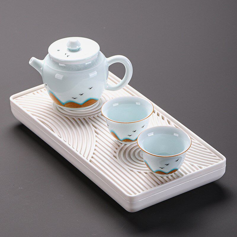 速发青瓷功夫茶具小套装一壶两杯家用简约泡茶办公室喝茶神器2025
