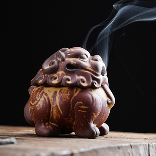 速发狻猊盘香炉沉香盘陶茶香炉瓷桌蟾用创意金家熏香薰炉禅意檀香