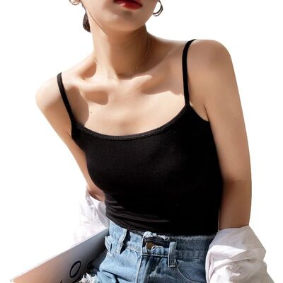 Solid color slim fit sleeveless vest women纯色修身无袖背心女