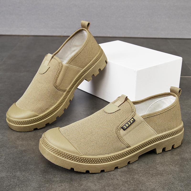 3522正品透气工作一脚蹬耐磨厚底解放鞋防砸透气劳保鞋帆布鞋男鞋