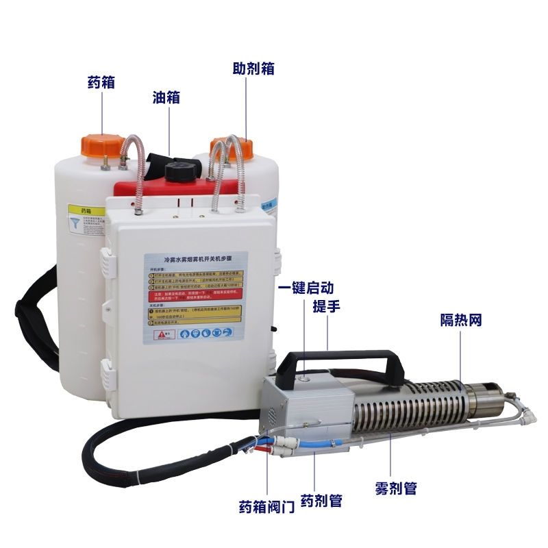 2新款充电小型冷雾机喷药农用高压喷雾器养殖消毒弥雾烟雾冷喷机