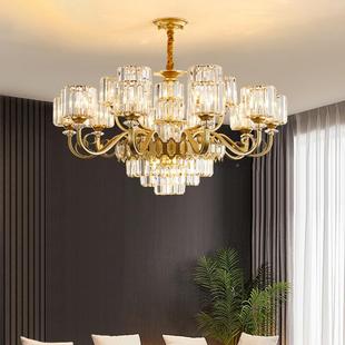 客灯现代轻奢水晶吊灯高档美式 楼大灯大厅主 EQF奢吊华别墅复吊式