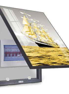 轻奢电表箱装箱饰画现代简约客版厅电打闸68299盒竖遮挡配电电盒