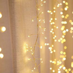 款新十室挂花环led鞭炮铜线串窗帘灯节日庭EBR院内婚礼装饰灯串