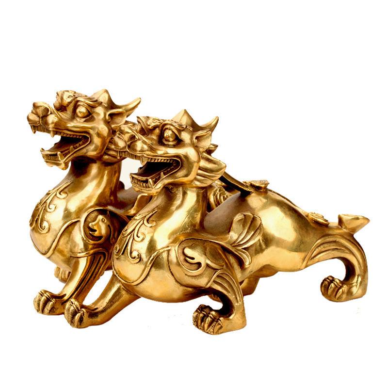 无品牌/如貔摆仿貅家居件古皮丘一对工艺品摆设家居意装饰品