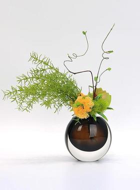 2025现代璃轻奢花艺绿植玻售花器客厅插餐桌楼处洽谈85525桌面软