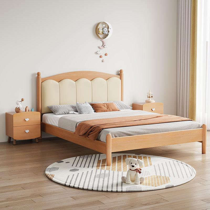 实木床双人床主卧现代简HY-曲奇8木约全实1米单人床室1.5米软包卧