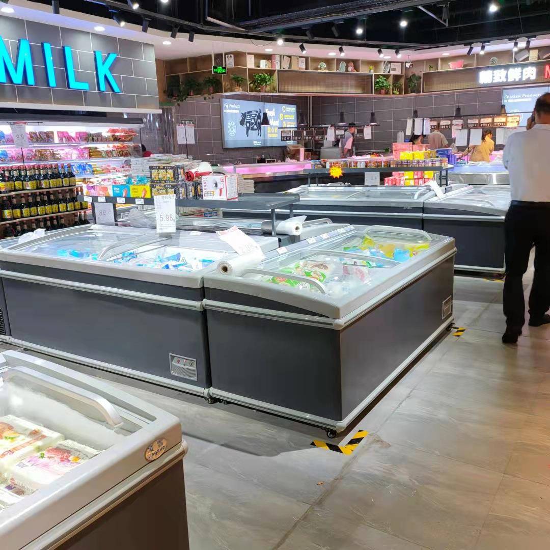 商冰组合岛柜糕冷冻展示柜卧式冷柜雪冰淇淋展用示ENR柜柜冰箱大