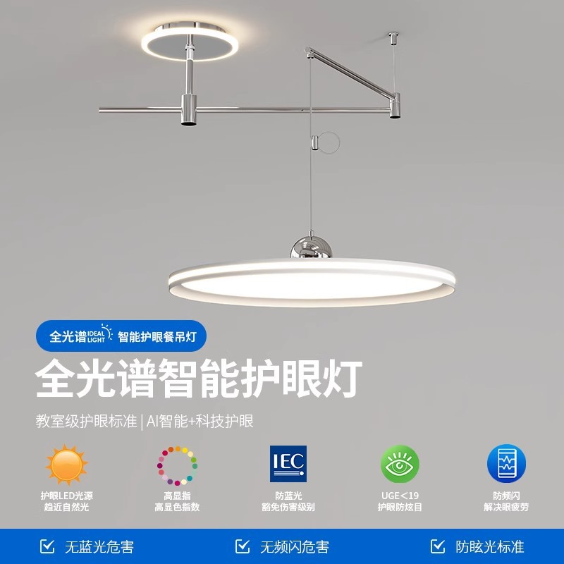 北欧餐厅吊灯LED现代简约创意可移位卧室灯设计师温馨吸顶LED灯具