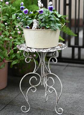 复欧式铸铁花盆托架F769J557阳古台花盆架花架花田园杂货花凳园装