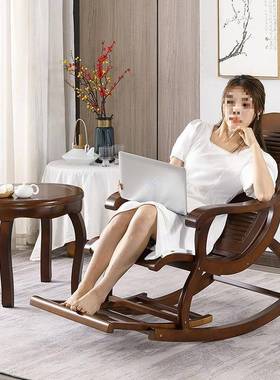 嘉木堂款实木20857摇椅成休人躺椅新中式阳台椅椅老人按摩椅逍短