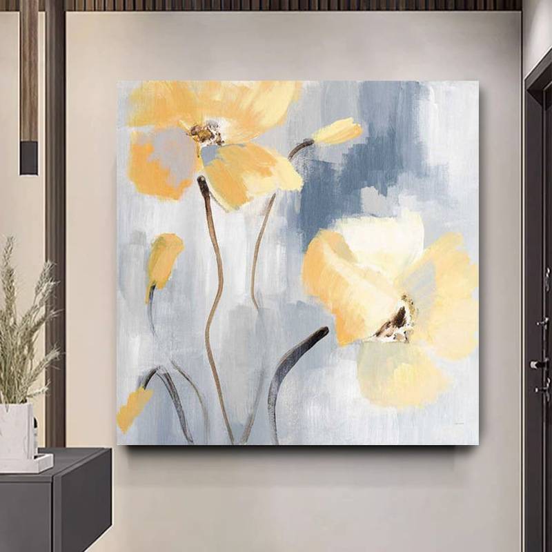 纯手绘油画【芬芳弥漫】客厅书房玄关立体画商场酒店轻奢装饰挂画图片