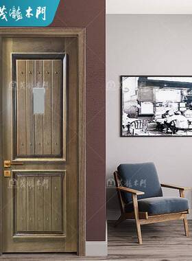 门烤实木复合门钉线玻璃原木门室门卧ML-10178厂家室内平漆开卫生