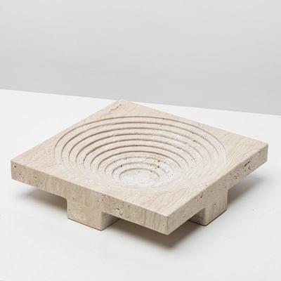 现3845代简极黄洞托盘果盘创桌意家居石酒店民宿客厅茶几面软装饰