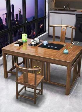 新台中式实木用茶椅组合办公室家茶桌一体一整套77850功夫泡茶桌茶几桌
