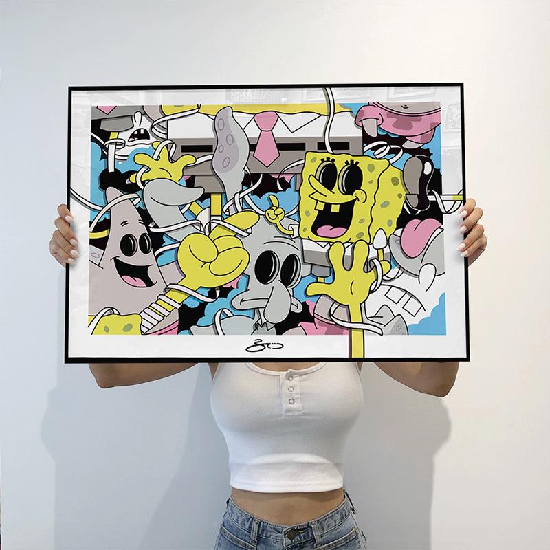 Boos珍藏画绵202335105新款装饰画r海宝宝潮流儿童房间卧版室挂画