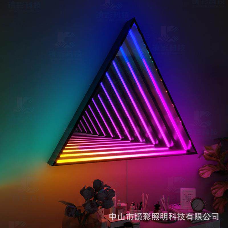 主炫彩背景灯电竞rgb播壁氛围灯千层镜深WKJ渊灯网网吧酒吧KTV红