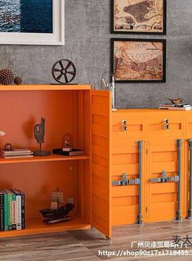 工风集装做旧物柜阳台收纳JTD柜餐边柜业子酒柜储箱茶水柜铁艺麦