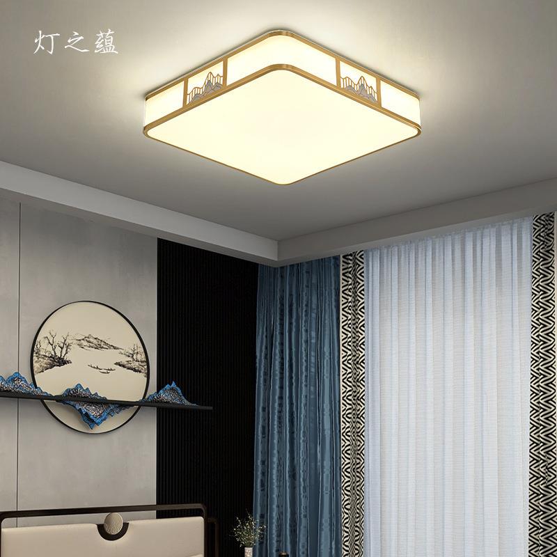 全铜新中式吸餐顶灯卧室中国风圆现形FY灯走廊房间简厅代约房间灯