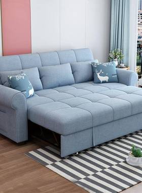 布艺沙床发两用可叠QOS小户型客厅公寓贵妃组储物合沙发床折折叠