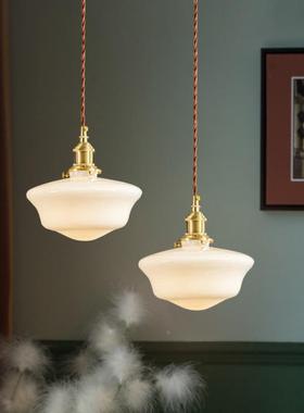 全铜法轻奢小式吊灯卧室床头现代52092约吧台走廊过道创意油简风