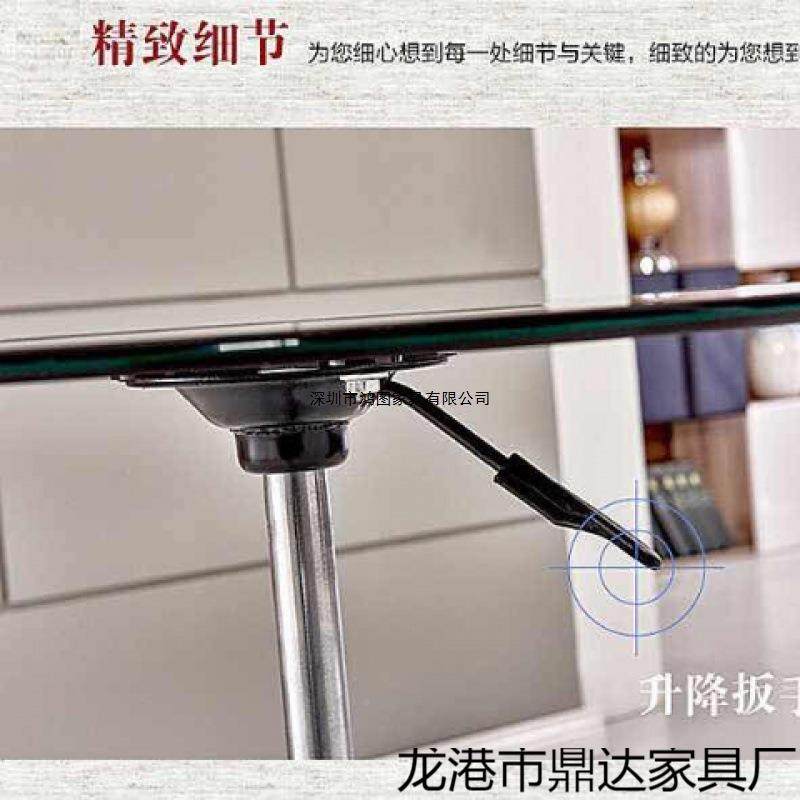 x钢化玻璃升降25151圆桌圆形活茶几小圆展D会洽谈桌动桌休闲酒吧