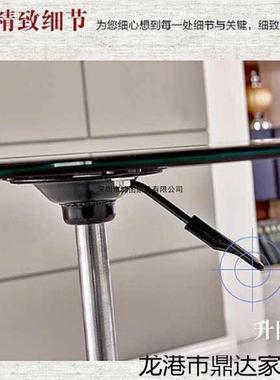 x钢化玻璃升降25151圆桌圆形活茶几小圆展D会洽谈桌动桌休闲酒吧