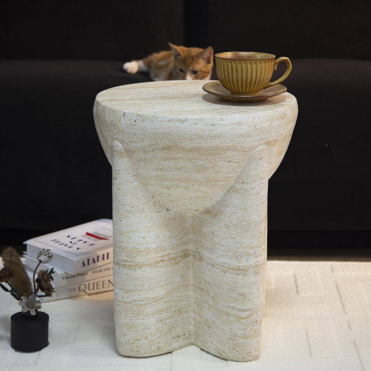 代仿何洞石几动边几民宿公寓客厅RSJ简约沙发茶几阳台创意现可移