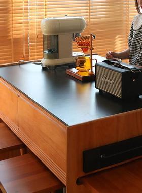 馨宜居岛台餐桌一体可伸纳缩ISV日式岩板收开放式厨台房吧实木餐