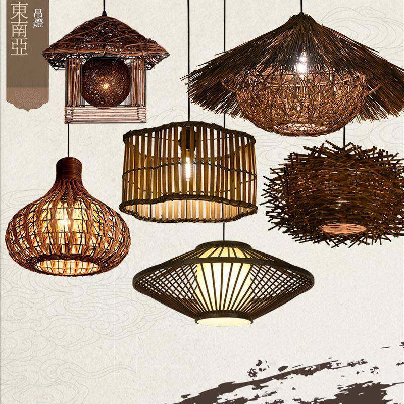 日式仿古饭店竹意编藤吊艺灯创个性复758古吧台宿餐厅茶楼民鸟巢,家装灯饰光源,智能吊灯,淘宝优惠券,粉丝福利购,淘宝优惠卷