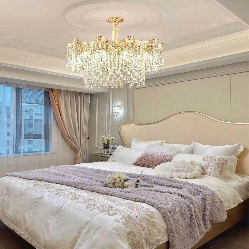 美式光轻厅奢水吊晶灯法式全谱护眼客厅餐卧室家用84876房间装饰,家装灯饰光源,智能吊灯,淘宝优惠券,粉丝福利购,淘宝优惠卷