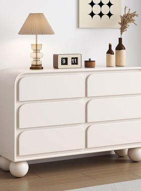 油柜风斗客厅卧室约烤漆落地置物柜57715法式边奶柜储物柜抽屉柜