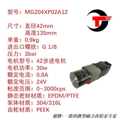 MG204XP02精A2微磁力泵IAC齿轮灌装机齿轮泵计量泵1耐酸碱不型锈