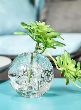 百搭气泡光球水28166晶璃玻明小花瓶透办公桌餐桌装饰小清新花瓶