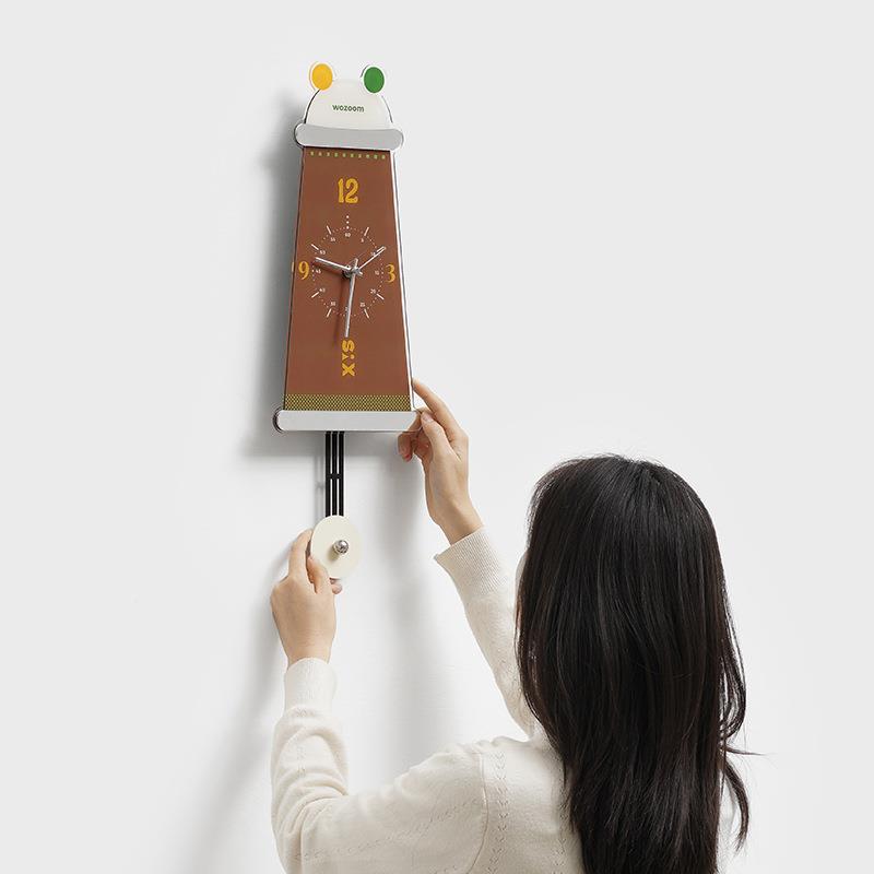 WOZ术OO屋TYOS873准打孔餐厅艺复古免钟表挂钟客厅家用创M意中古
