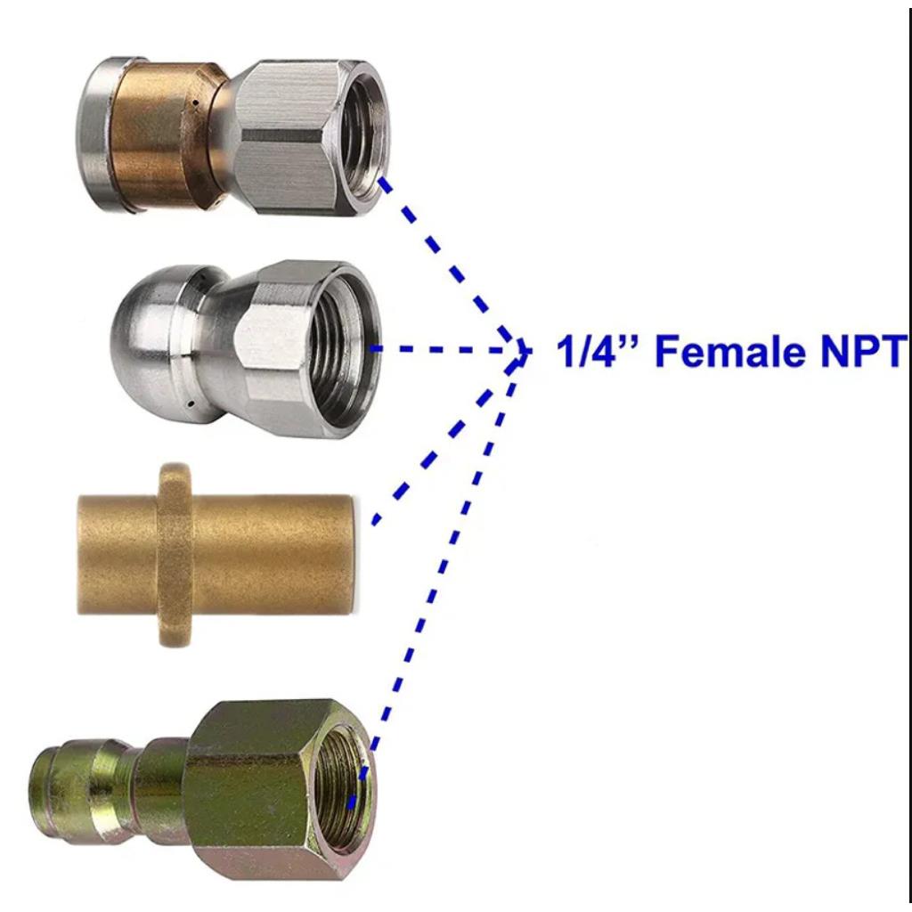 高压洗车道机QNW水P通污管套件1/4NT接头带喷射水老鼠下头